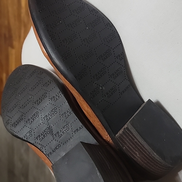 Franco Sarto women's waco brown leather upper western ankle boots booties 8.5 - Picture 6 of 11